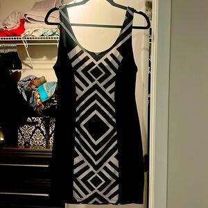 Black and white pattern dress